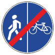Дорожный знак 4.5.7 «Конец пешеходной и велосипедной дорожки с разделением движения» (металл 0,8 мм, II типоразмер: диаметр 700 мм, С/О пленка: тип А инженерная)